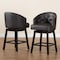 Baxton Studio Theron MidCentury Faux Leather Wood Swivel Counter Stool SetBrown2PC 225-2PC-12970-ZORO - alternate 9